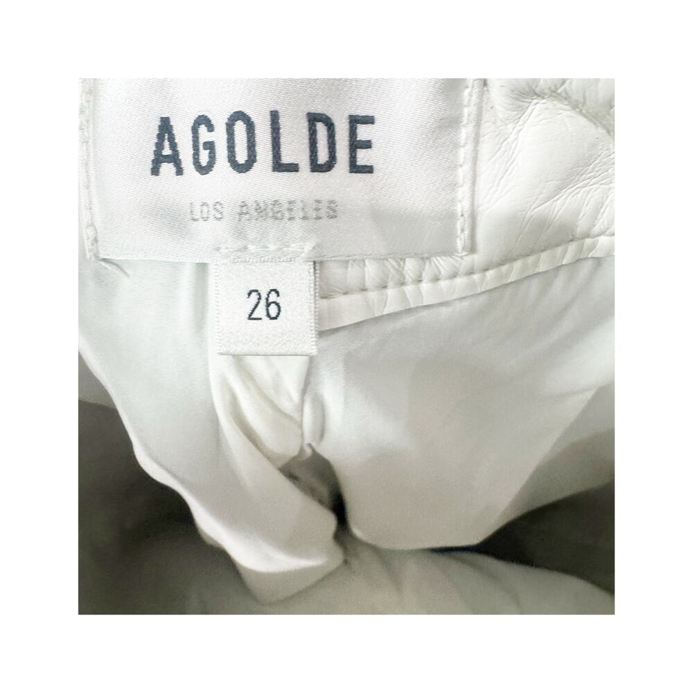 Agolde A9082-1285 Recycled Leather Criss Cross Straight Lace White Size 26 NWT - Picture 10 of 13